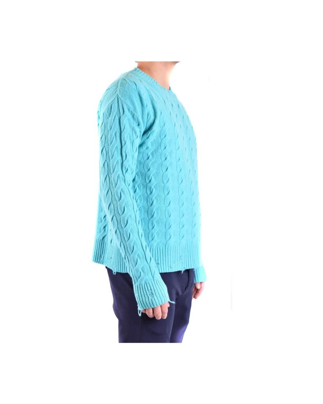 Laneus Blue Round-Neck Knitwear for men