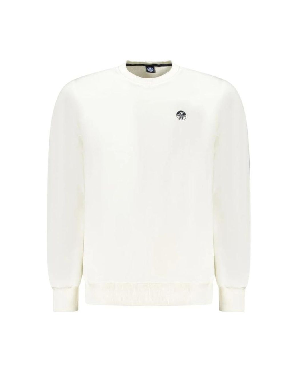 North Sails Hoodies & Sweatvesten ,Wit ,Katoen Klassieke Katoenen Crewneck Sweater in het White voor heren
