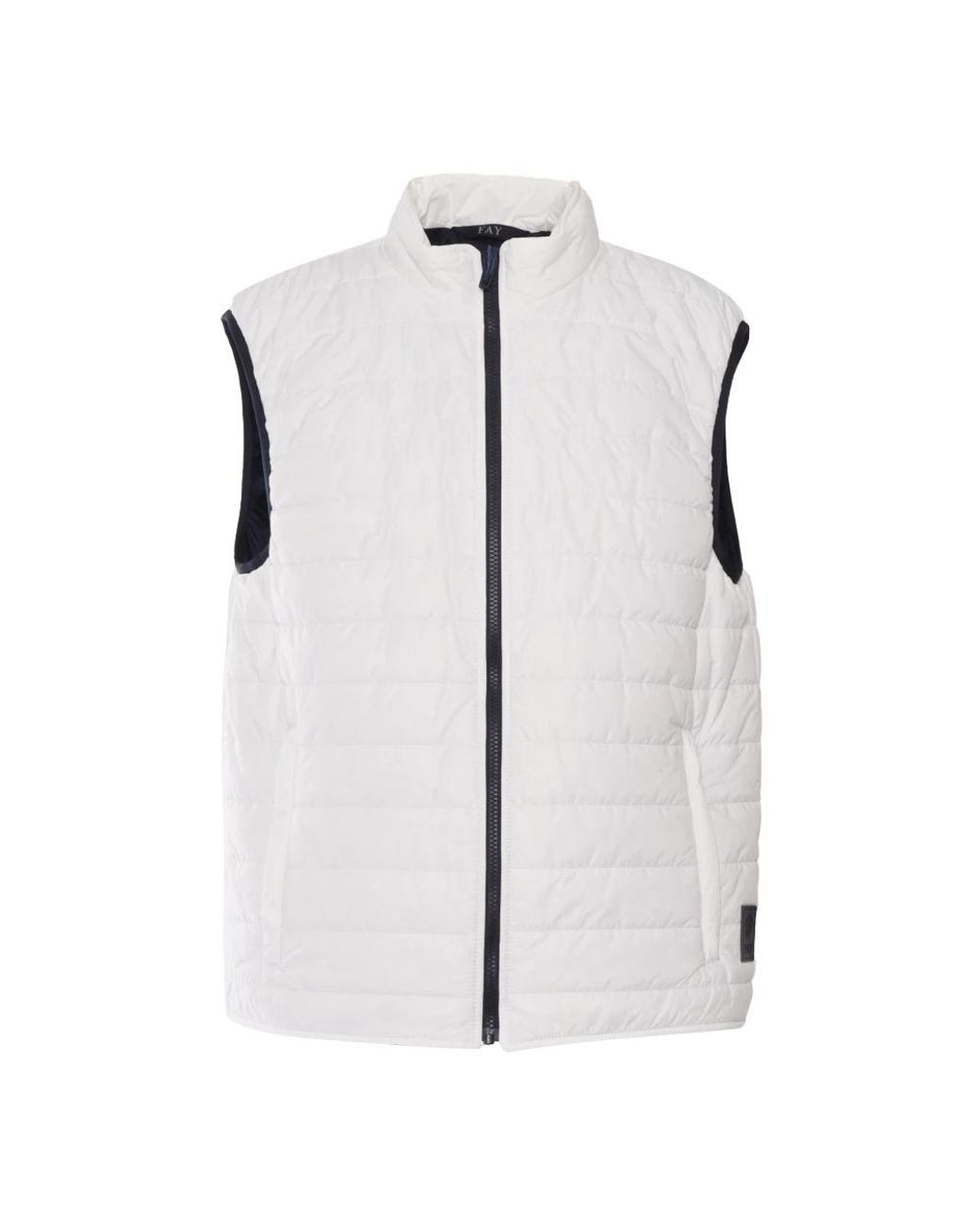 Fay Padded Vest Zip in het White voor heren