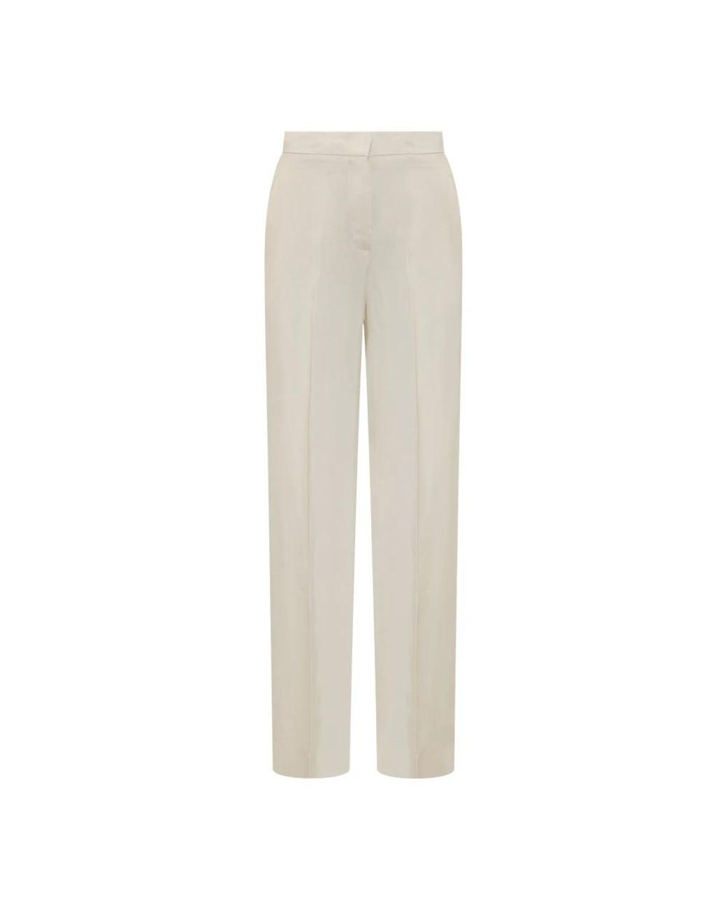 Semicouture White Straight Trousers