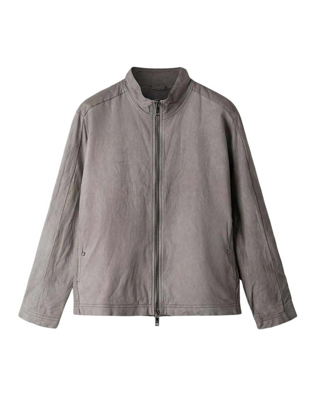 Giorgio Brato Gray Leather Jackets for men