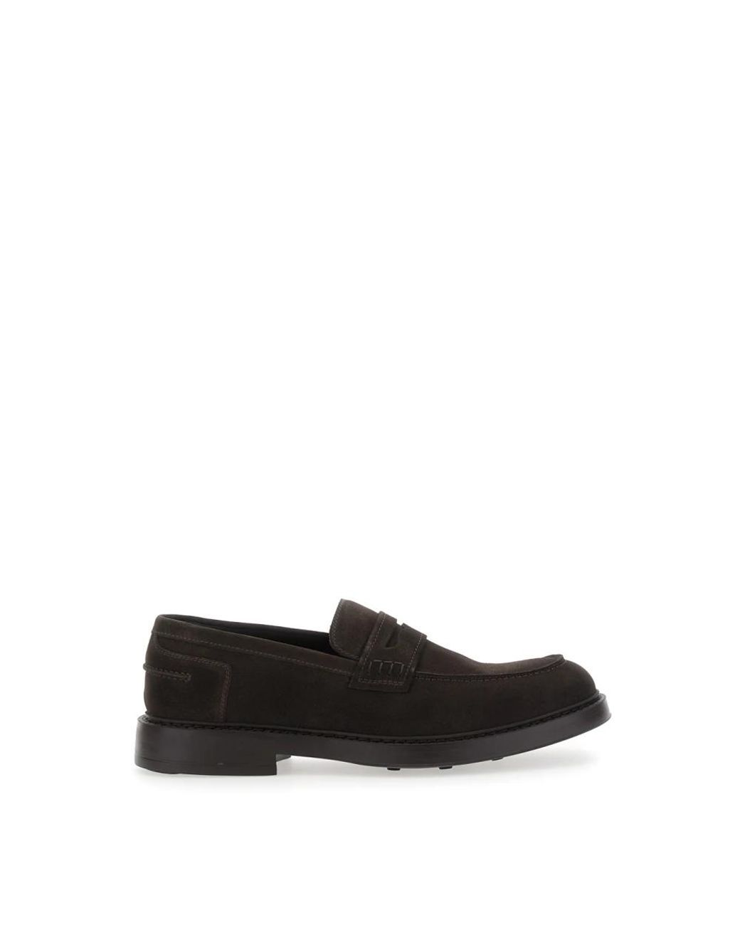 Doucal's Schoenen ,Bruin ,Leer Bruine Platte Schoenen Fondo Bruges in het Black voor heren