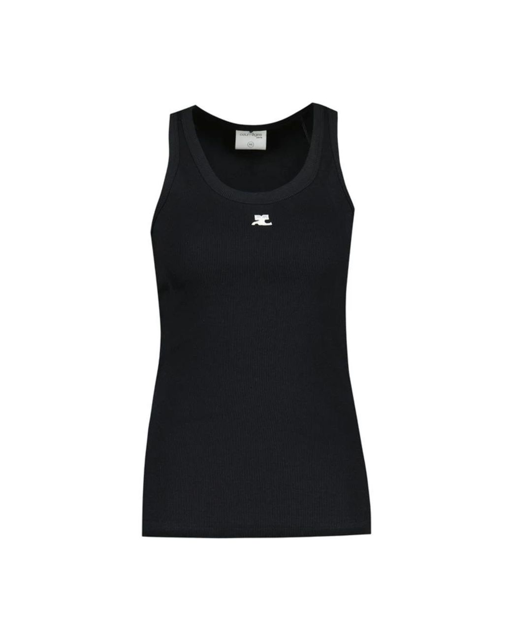Courreges 90's Rib T-Shirt in het Black