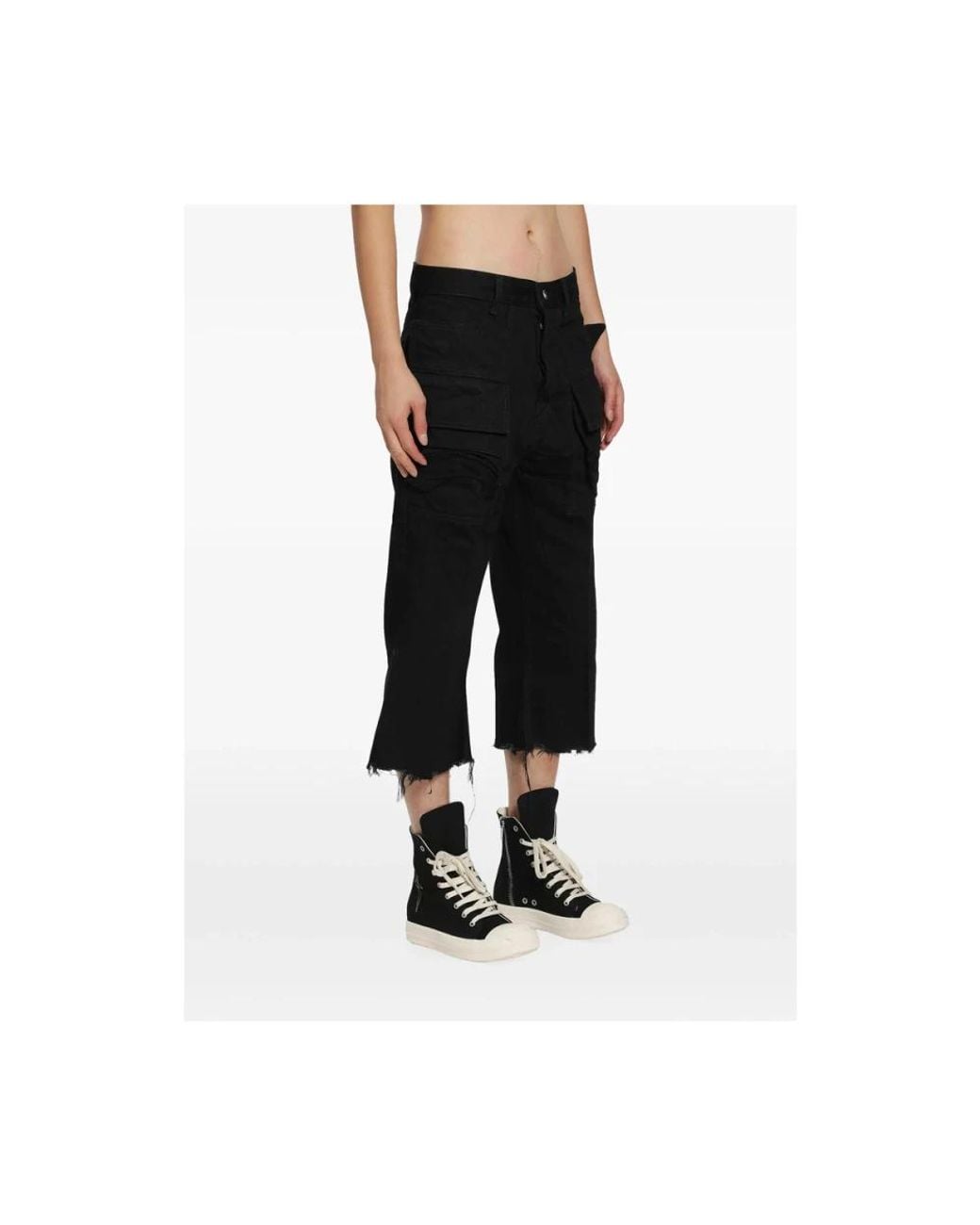 Rick Owens Black Cropped Jeans for men