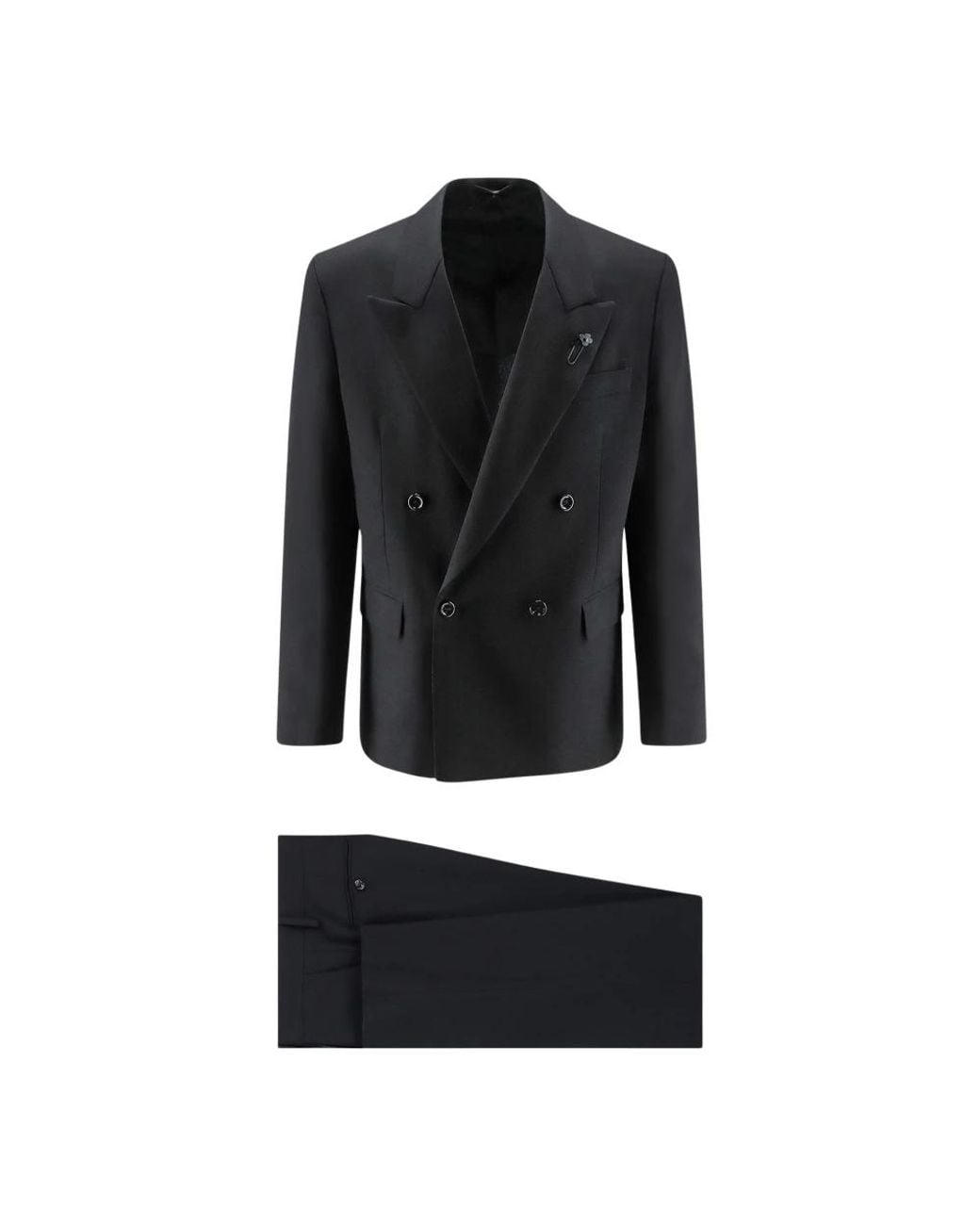 Lardini Black Double Breasted Suits for men