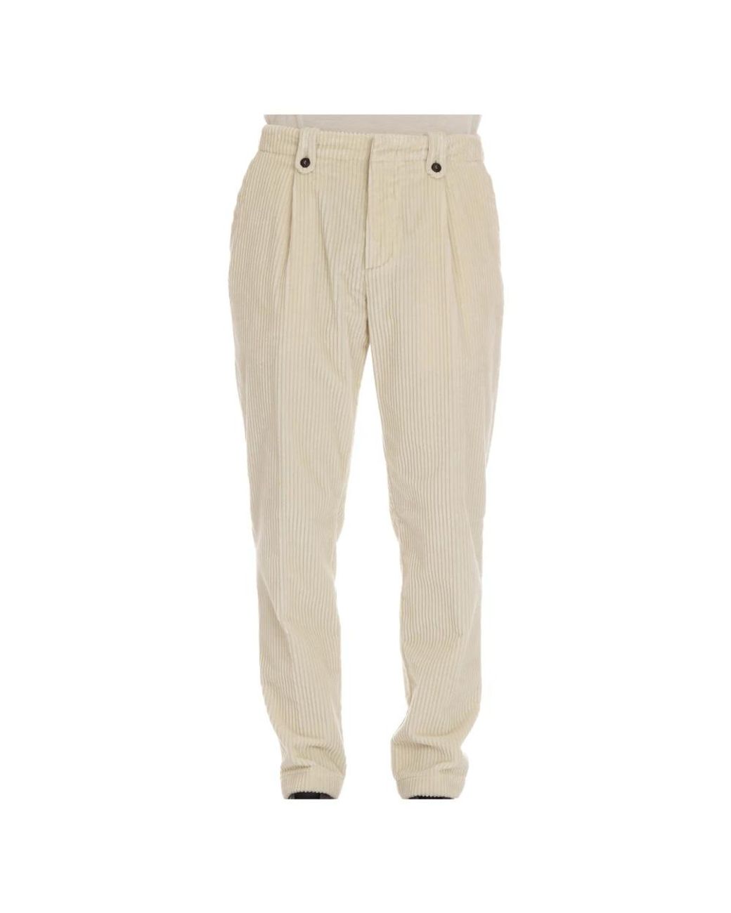 Eleventy Natural Slim-Fit Trousers for men