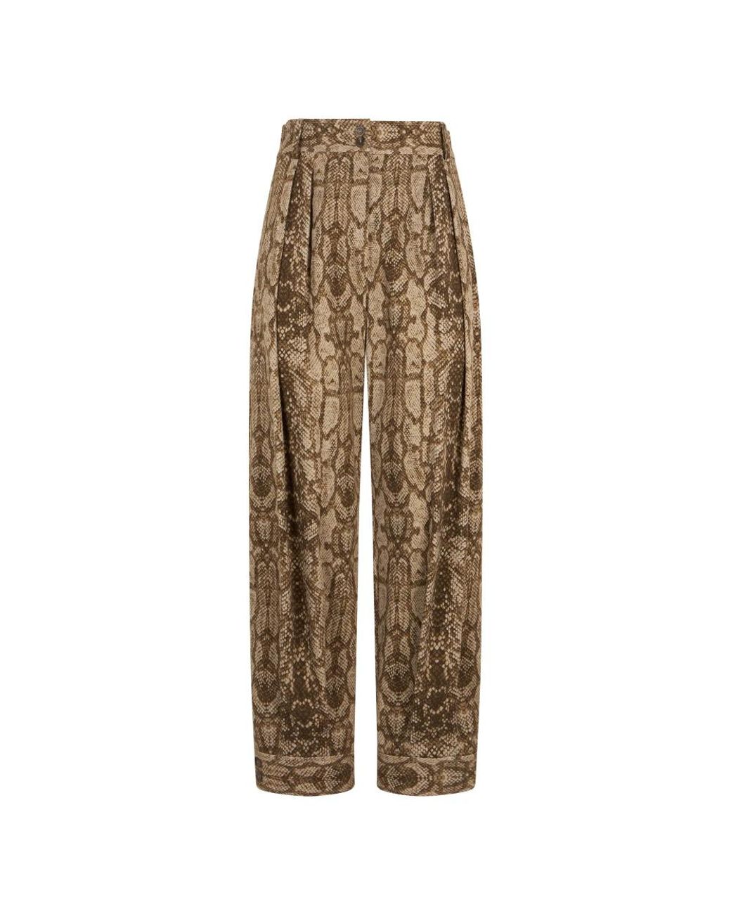 Alberta Ferretti Natural Wide Trousers