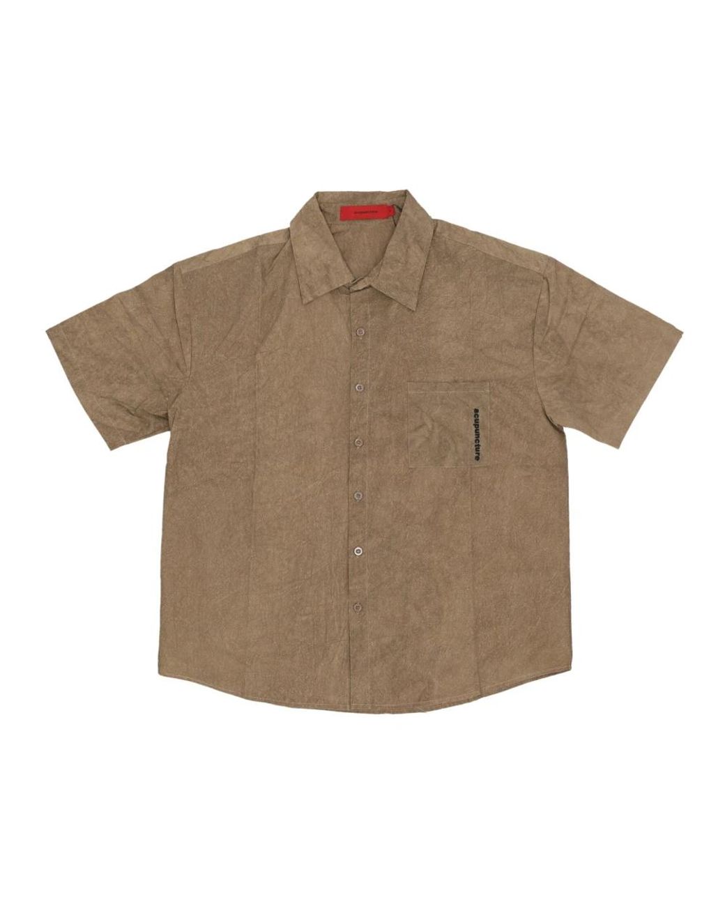 Acupuncture Brown Short Sleeve Shirts for men
