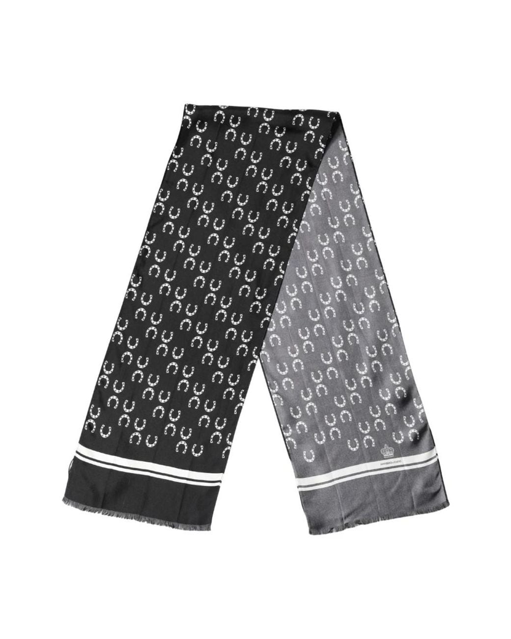 Dolce & Gabbana Gray Silk Scarves for men