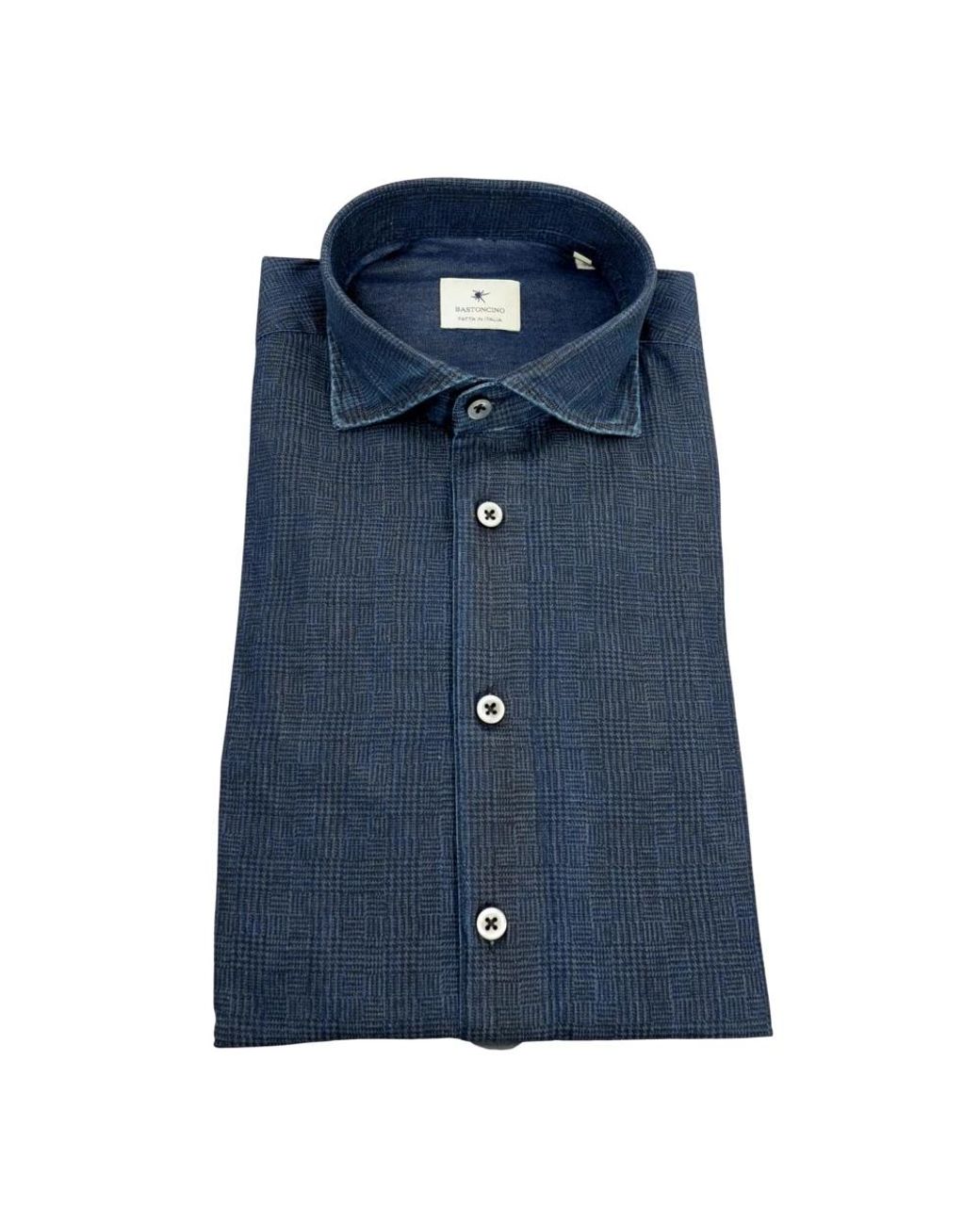 BASTONCINO Blue Denim Shirts for men