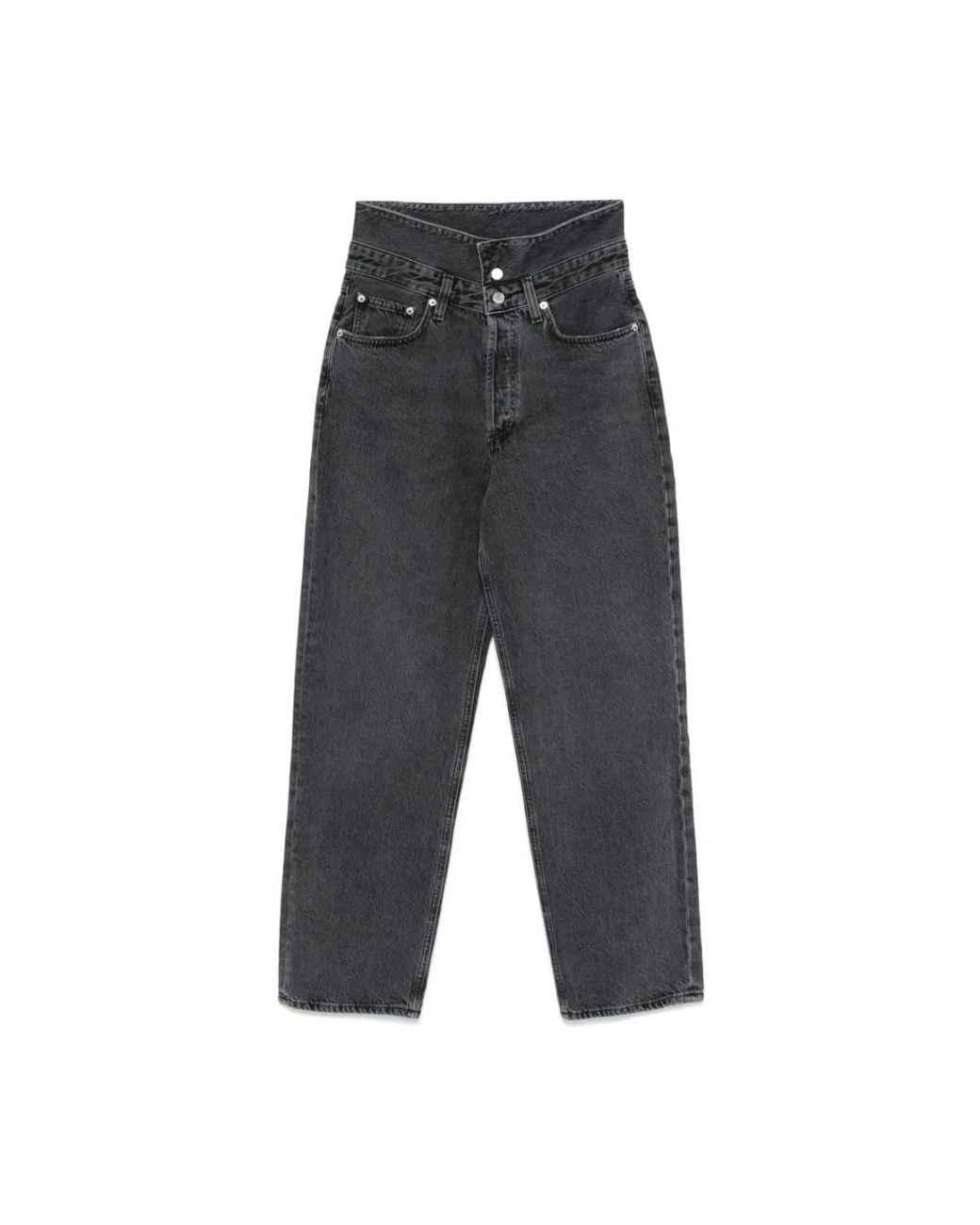Agolde Gray Straight Fit Jeans