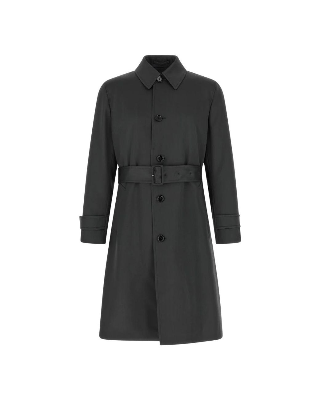 Lardini Black Belted Coats for men