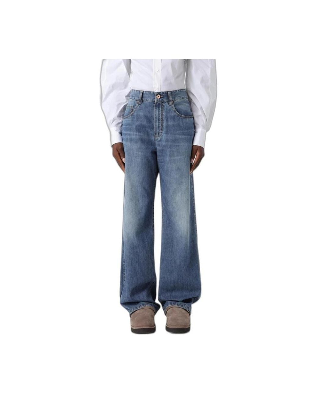 Brunello Cucinelli Blue Wide Jeans