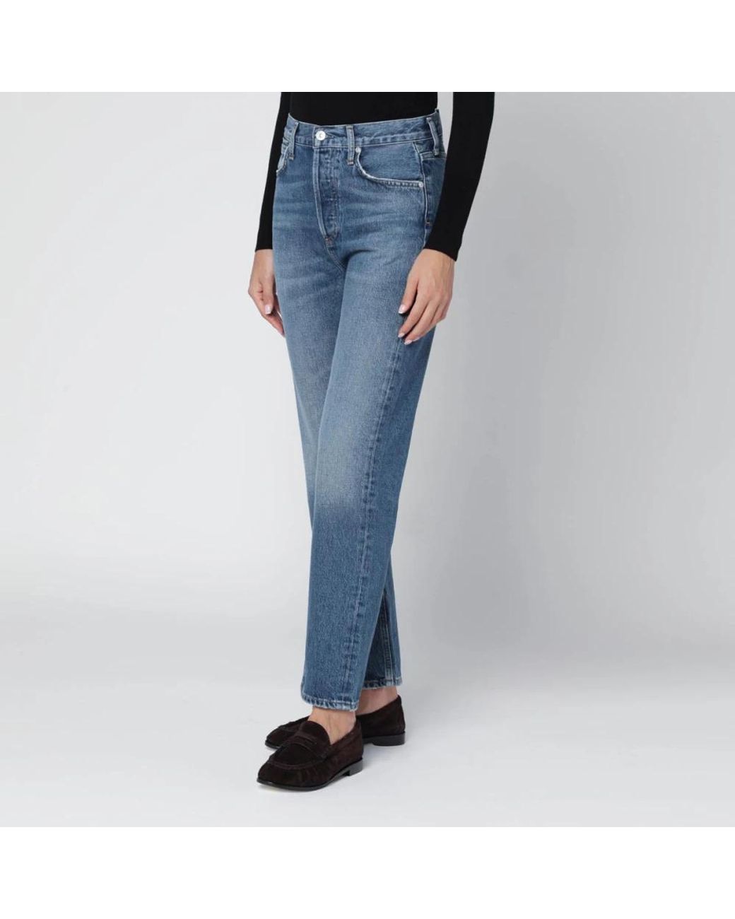 Citizens of Humanity Blue Cropped Jeans