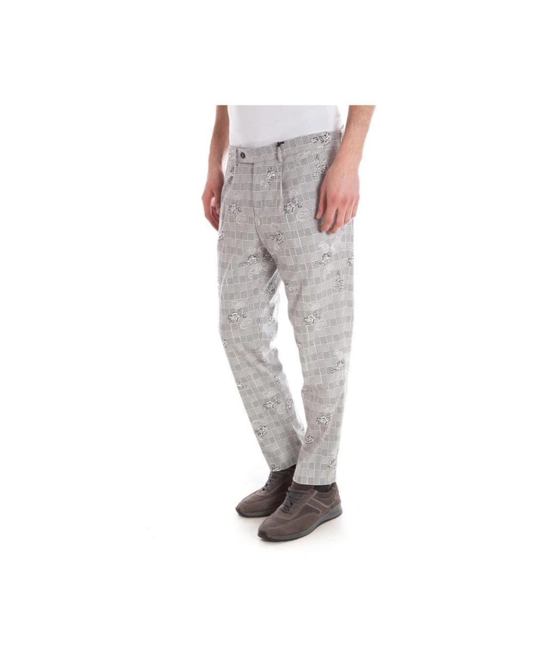 Daniele Alessandrini Gray Slim-Fit Trousers for men