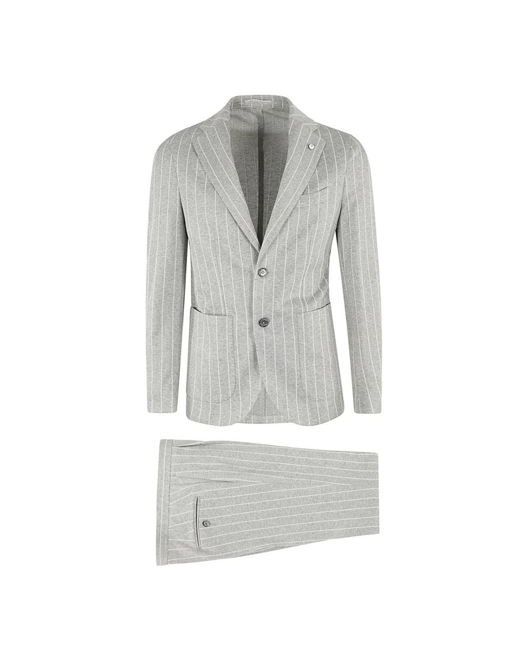 L.b.m. 1911 Gray Single Breasted Suits for men