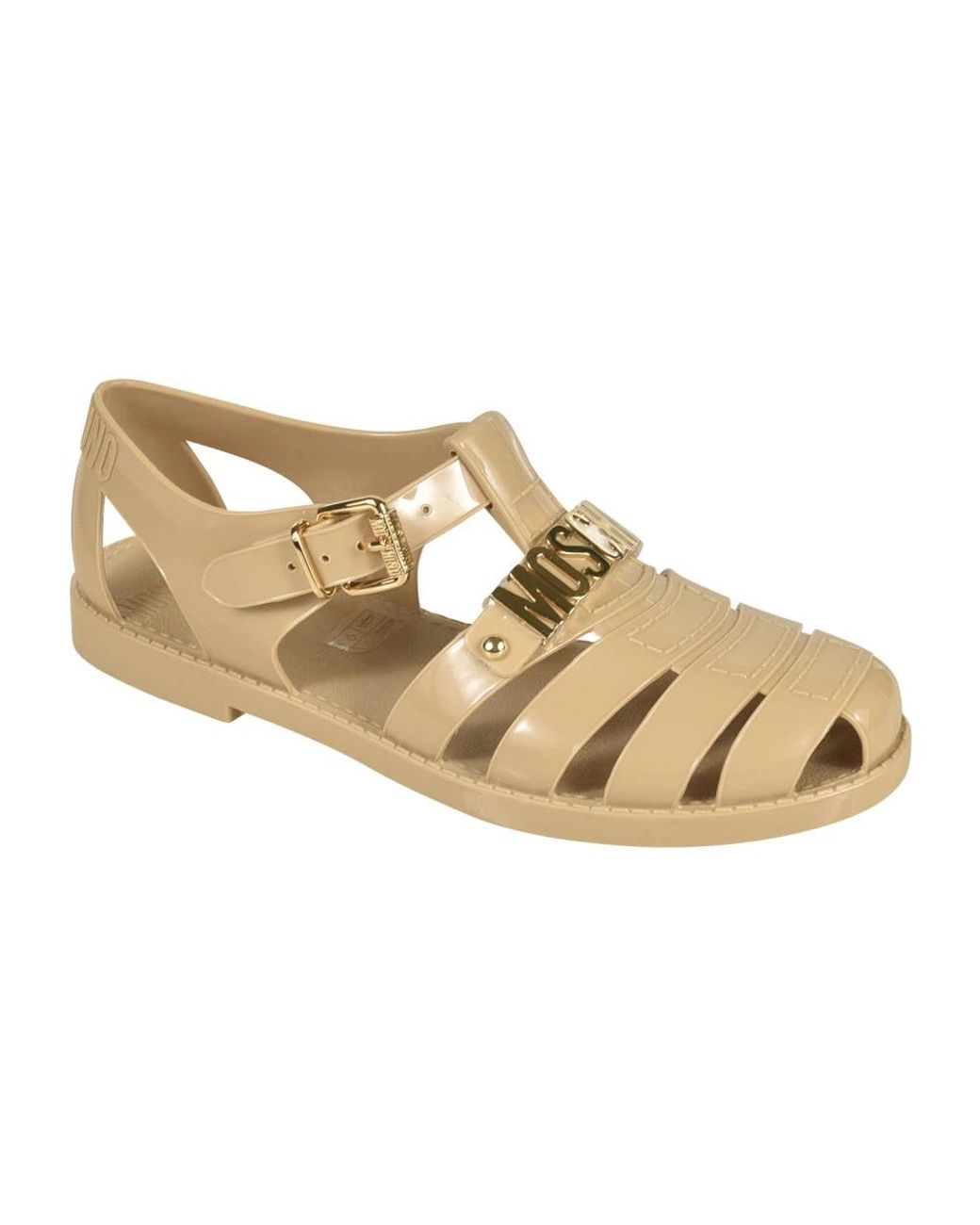 Moschino Natural Flat Sandals