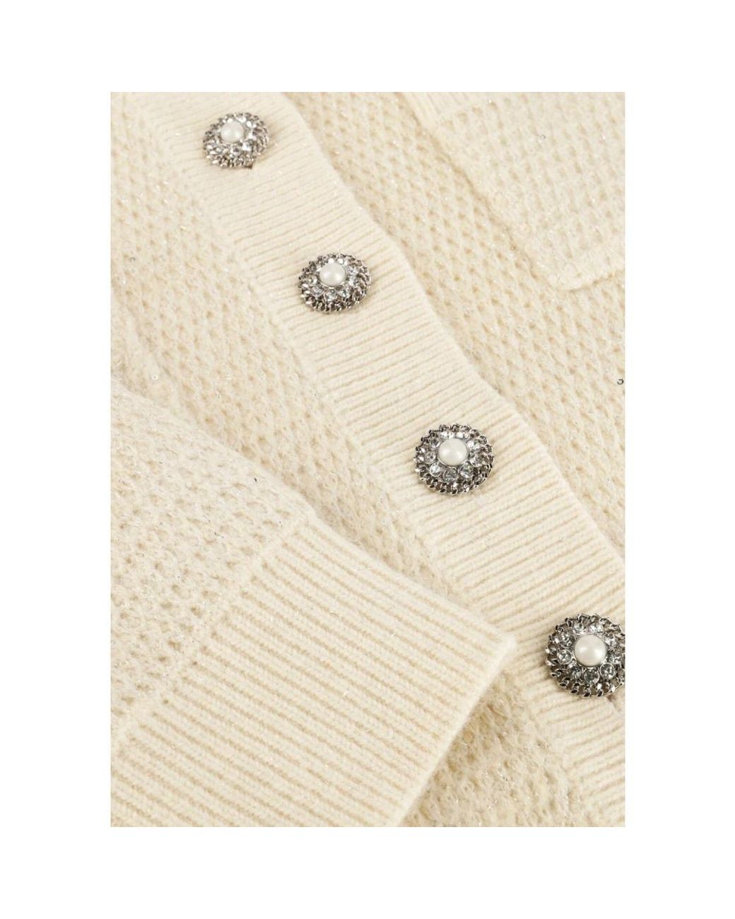 Suncoo Truien & Vesten ,Gezellig Ecru Gebreid Vest in het Natural