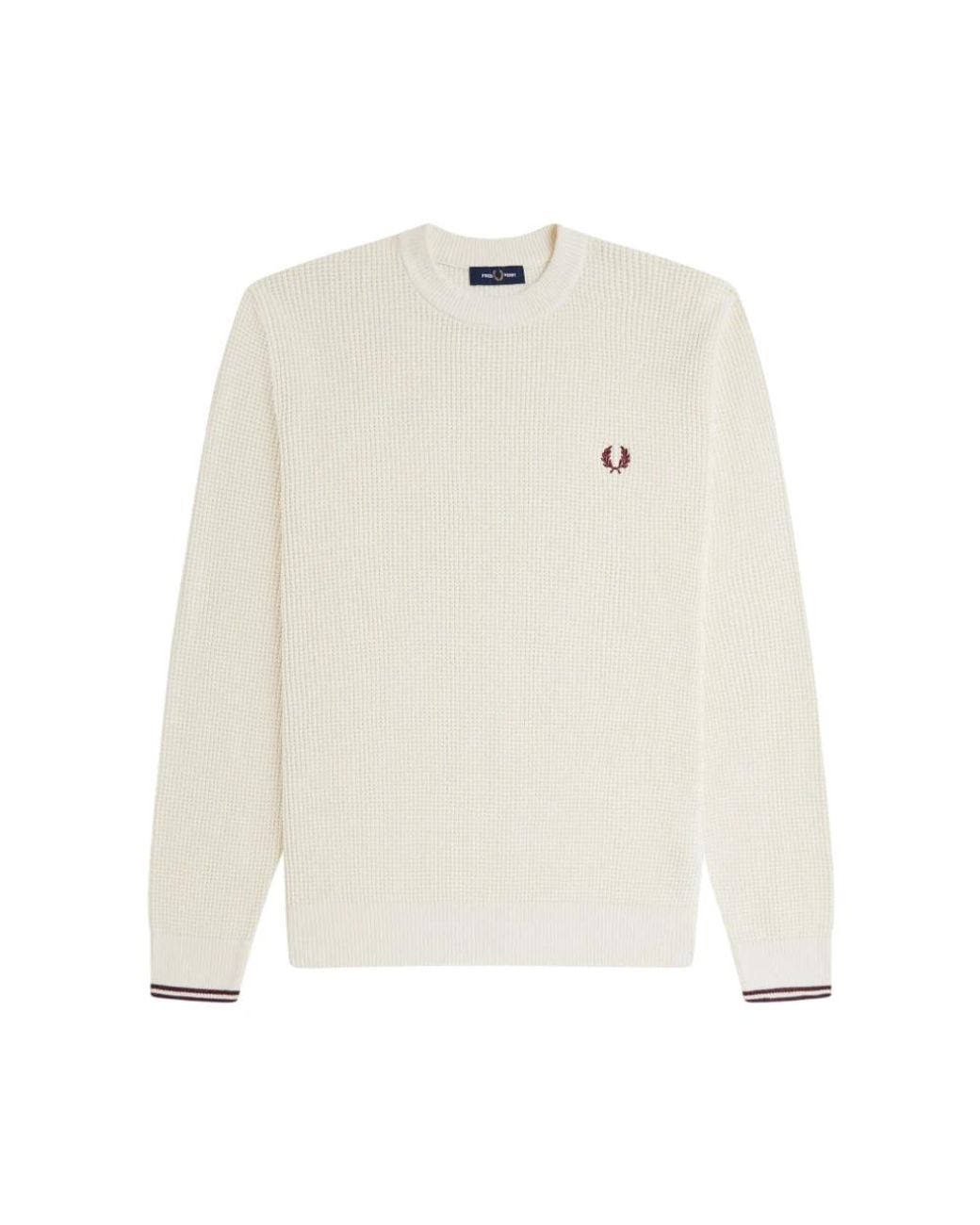 Fred Perry White Round-Neck Knitwear for men