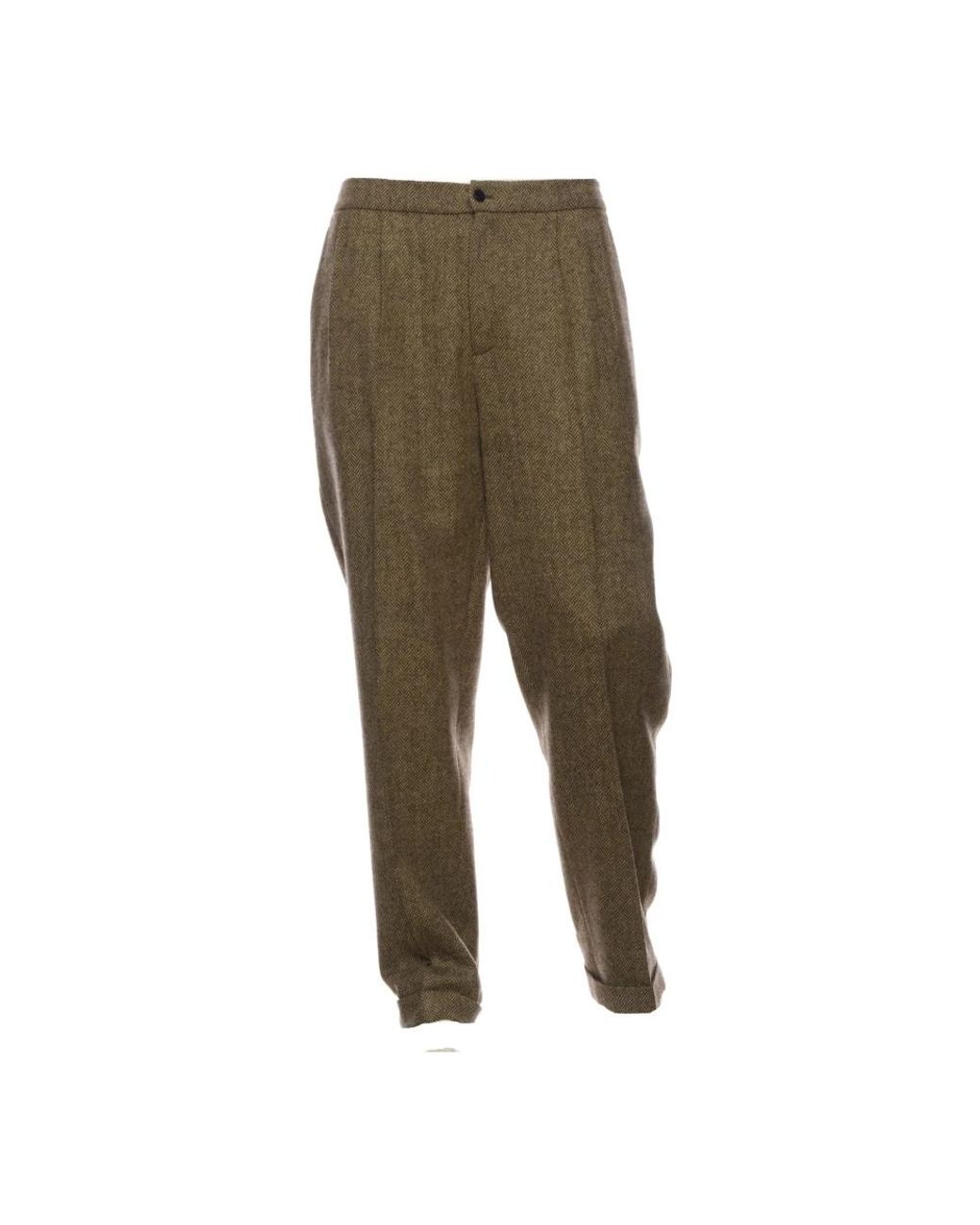 Cellar Door Green Straight Trousers for men