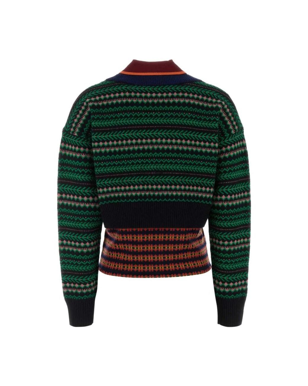 Dries Van Noten Green Round-Neck Knitwear