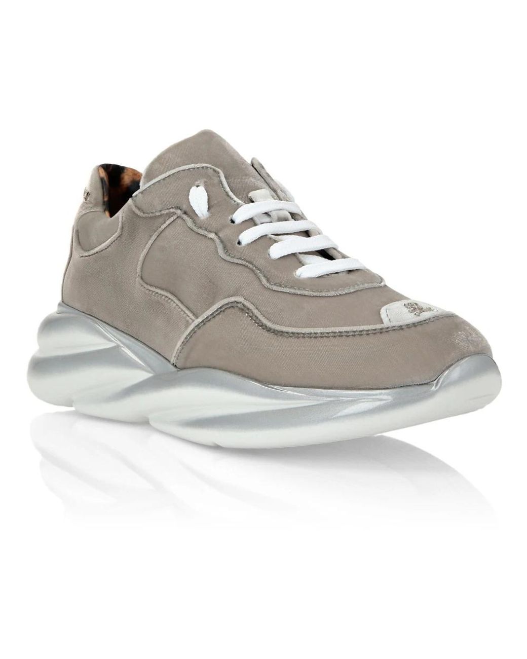 Philipp Plein Gray Velvet Runner