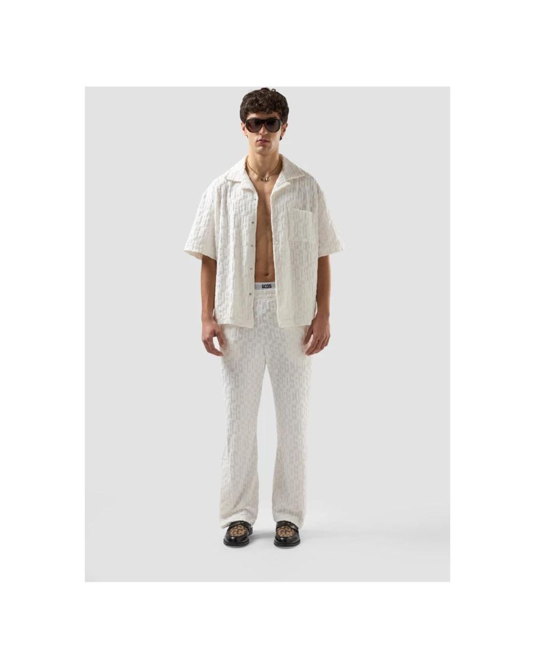 Gcds White Straight Trousers for men