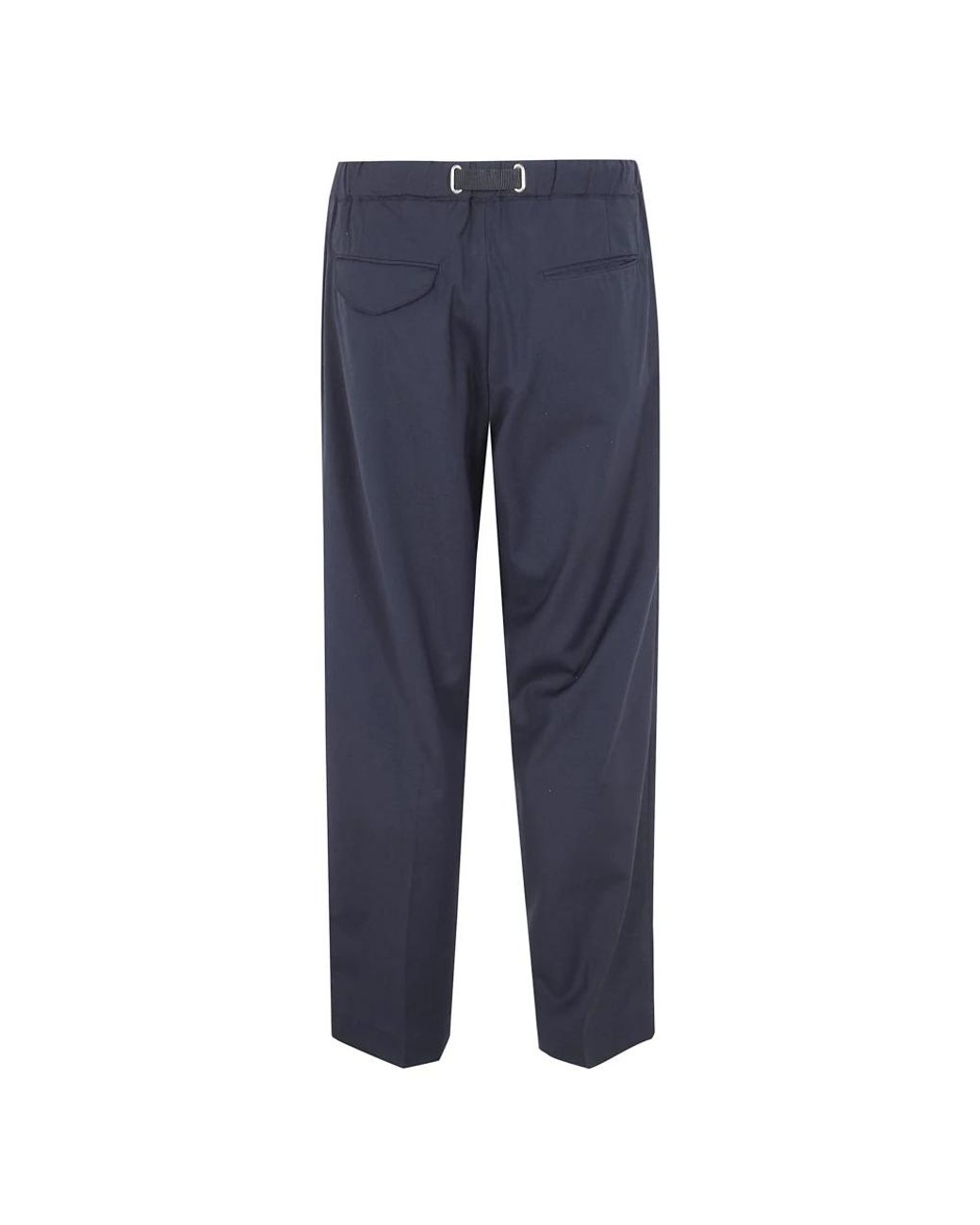White Sand Blue Straight Trousers for men