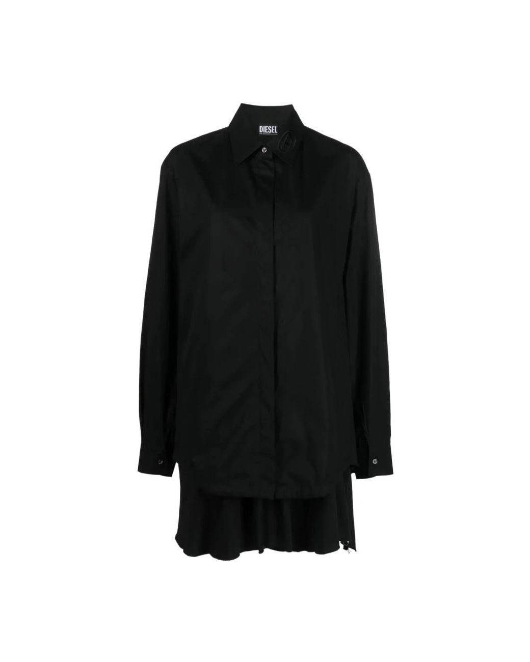 DIESEL Overhemden ,Zwart ,Katoen Casual Lange Mouw Zwart Katoenen Shirt in het Black