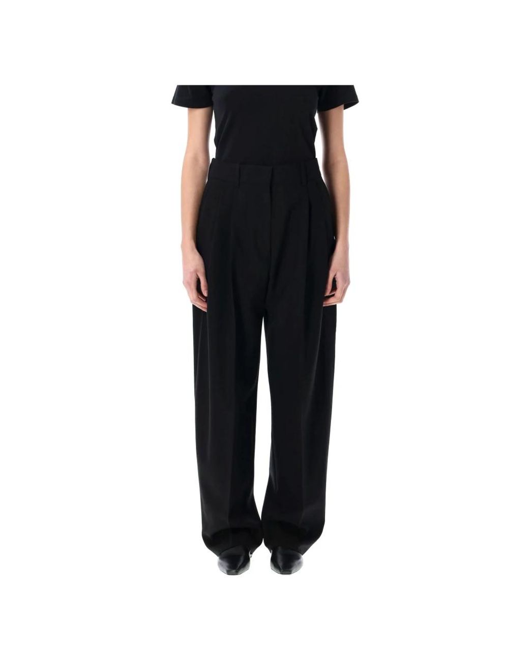 Straight Trousers Studio Nicholson de color Black