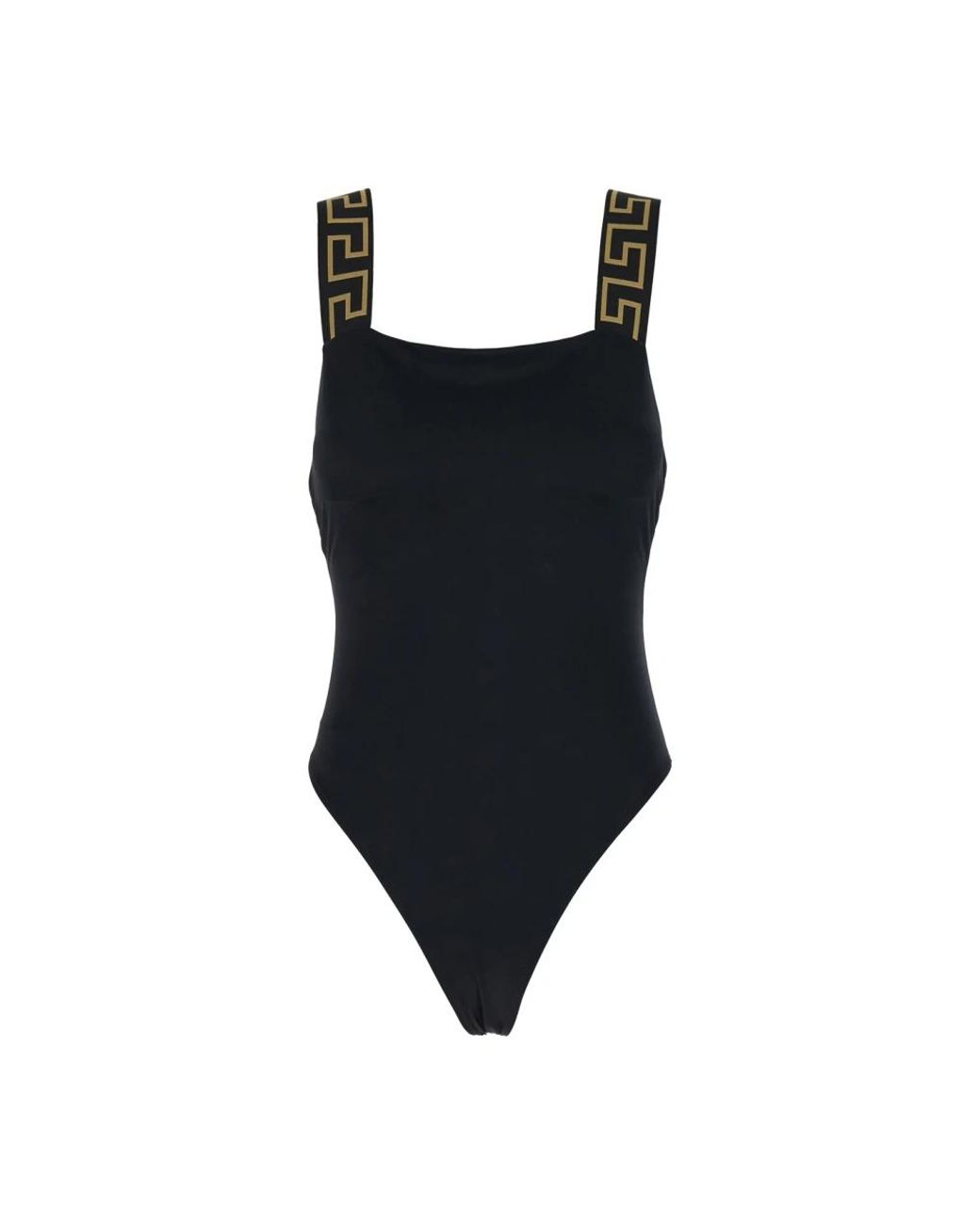 Versace Badmode ,Zwart ,Nylon Greca Border One-Piece Badpak in het Black