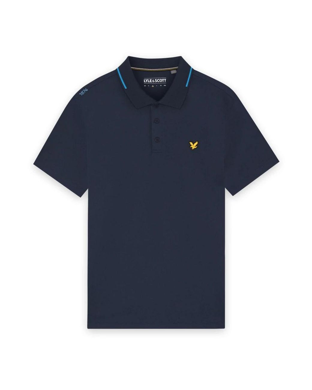 Lyle & Scott Tops ,Blauw ,Polyester Golf 1874 Tipped Tech Polo Shirt in het Blue voor heren