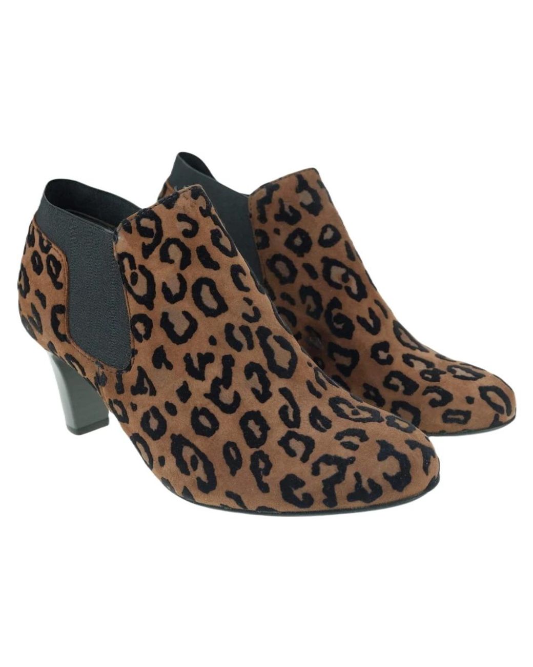 Gabor Brown Trendiger leopardenmuster ankle boot