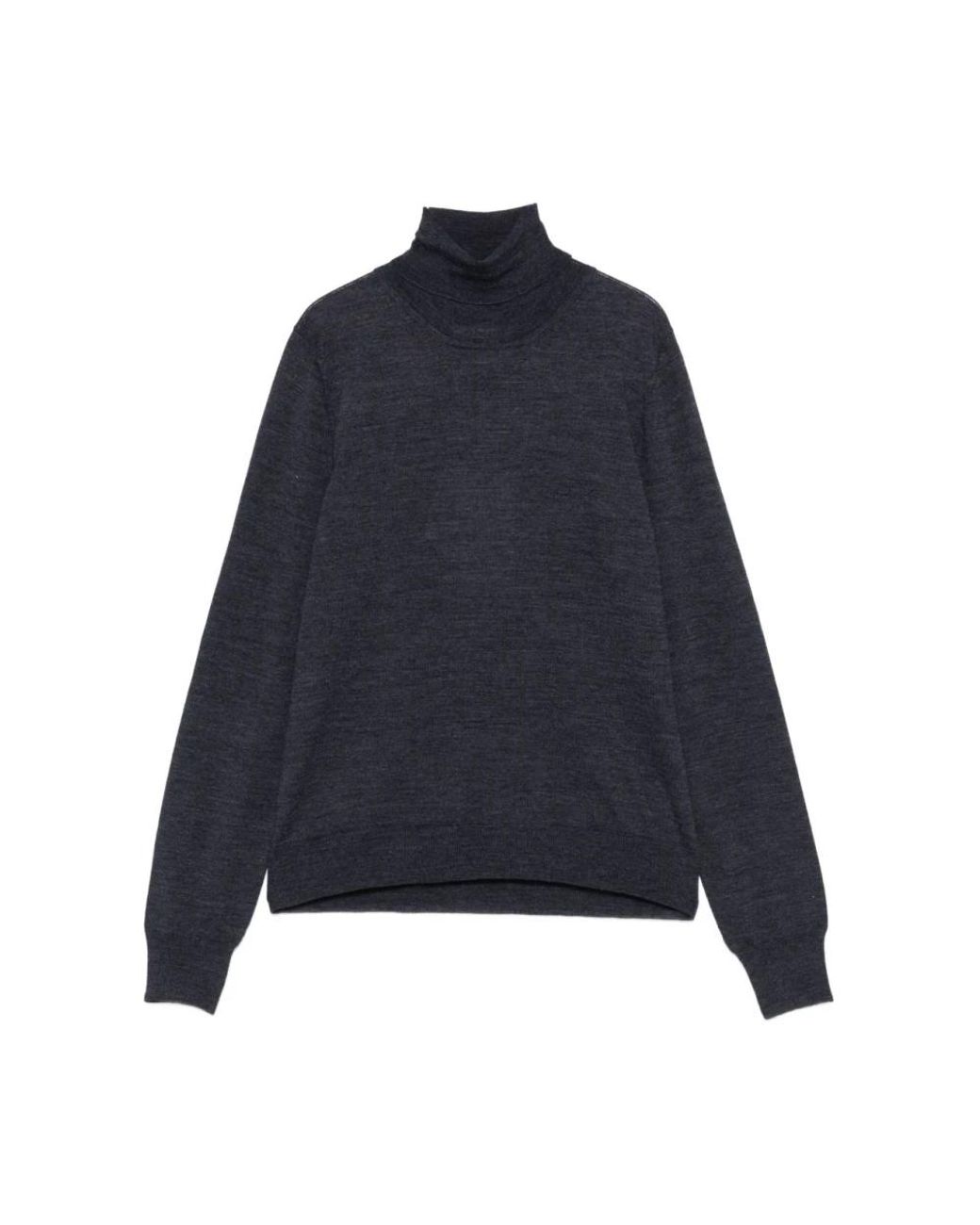 Maison Margiela Truien & Vesten ,Blauw ,Wol Blauwe Coltrui Trui Wol in het Blue
