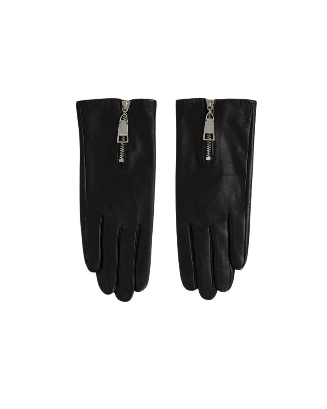 Karl Lagerfeld Accessoires ,Zwart ,Leer K/Essential Zipped Gloves in het Black