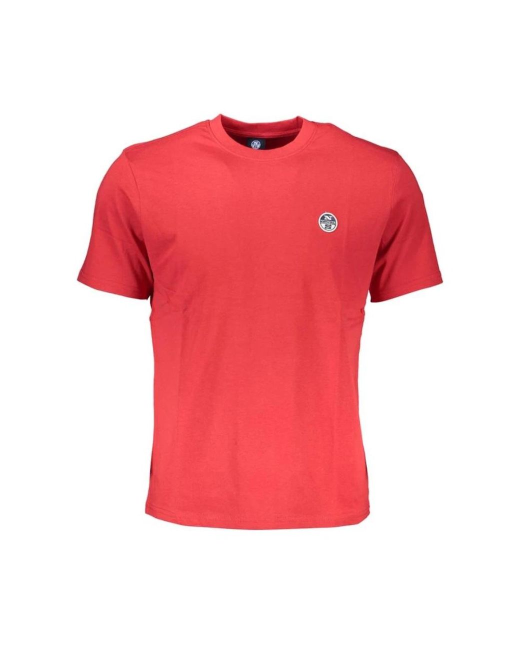 North Sails Tops ,Rood ,Katoen Rode Crew Neck Logo Tee in het Red voor heren
