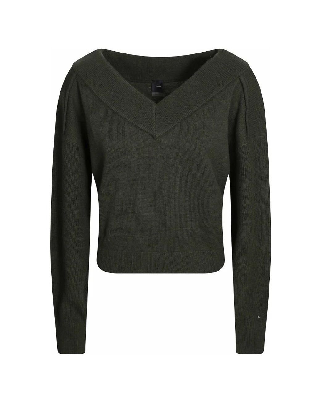 Pinko Green V-Neck Knitwear