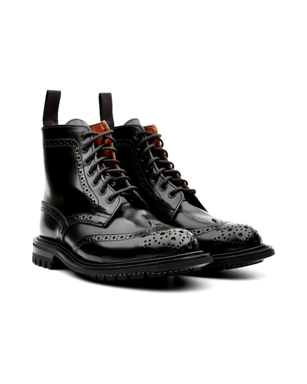 Tricker's Black Lace-Up Boots