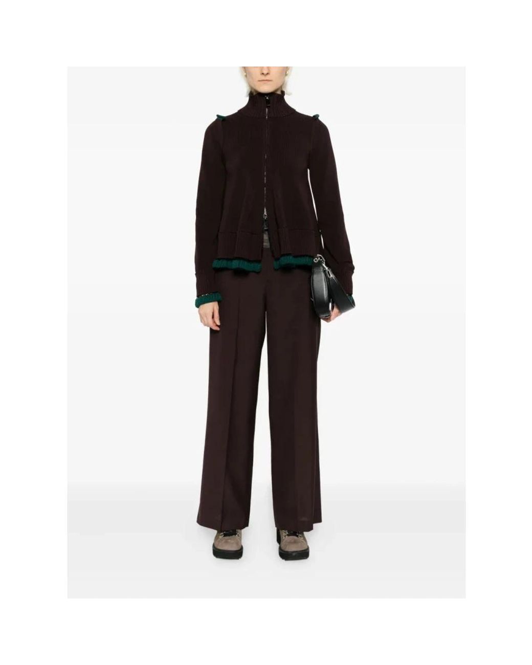 Sacai Brown Wide Trousers