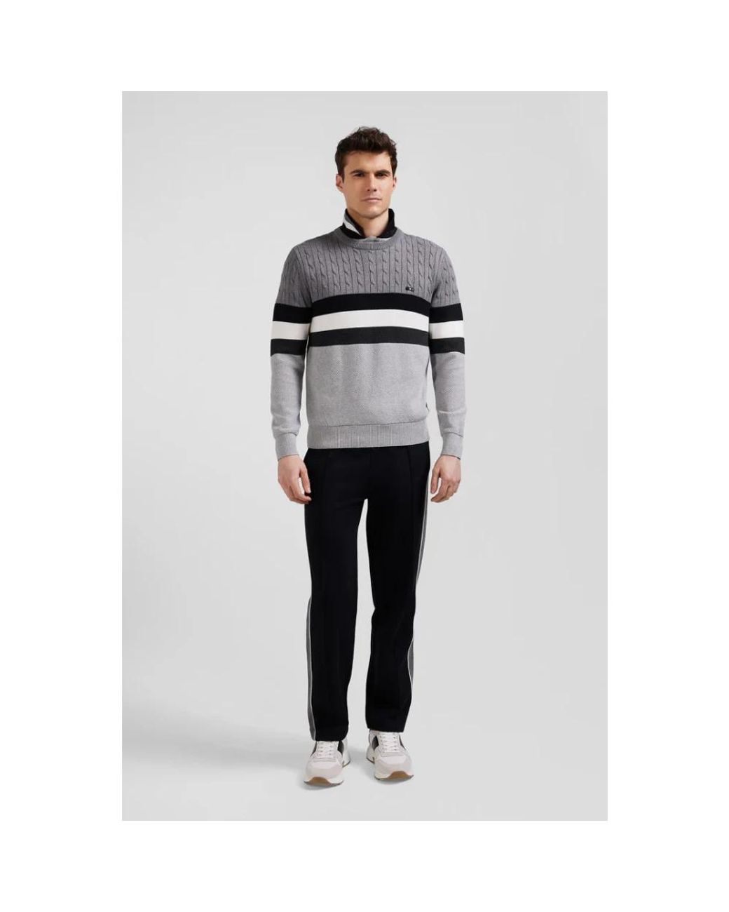 Eden Park Gray Round-Neck Knitwear for men