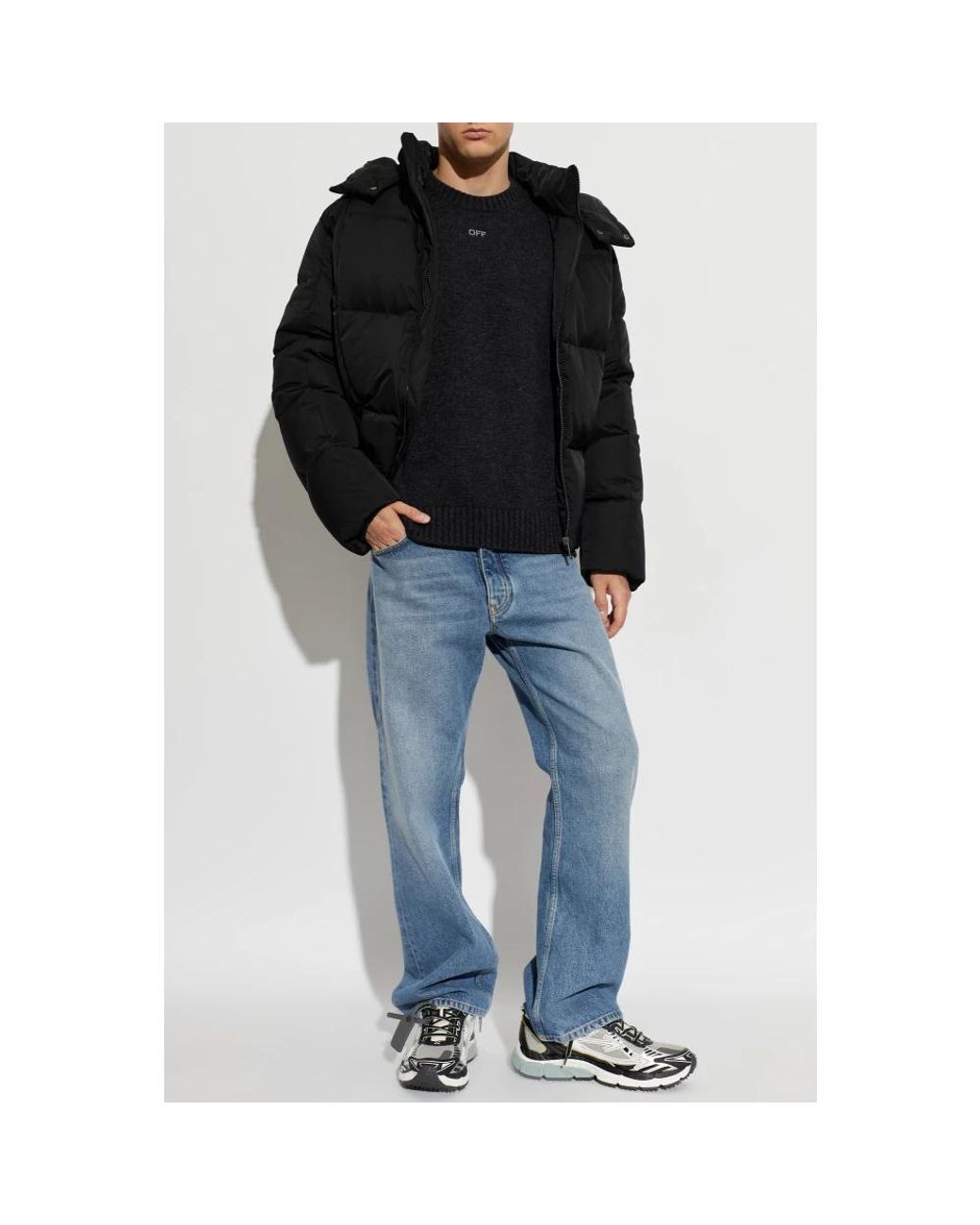 Off-White c/o Virgil Abloh Black Round-Neck Knitwear for men