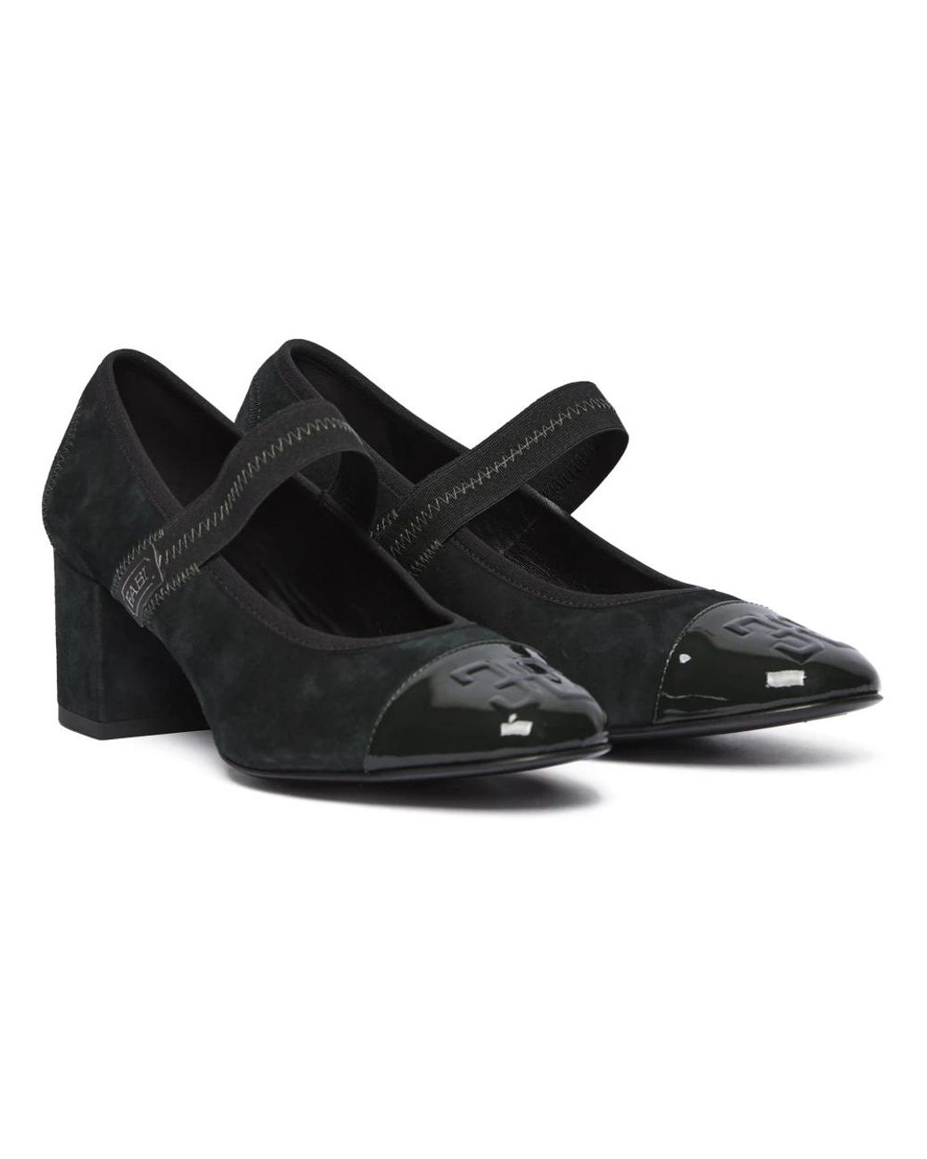 Fabi Black Mary-Jane Pumps