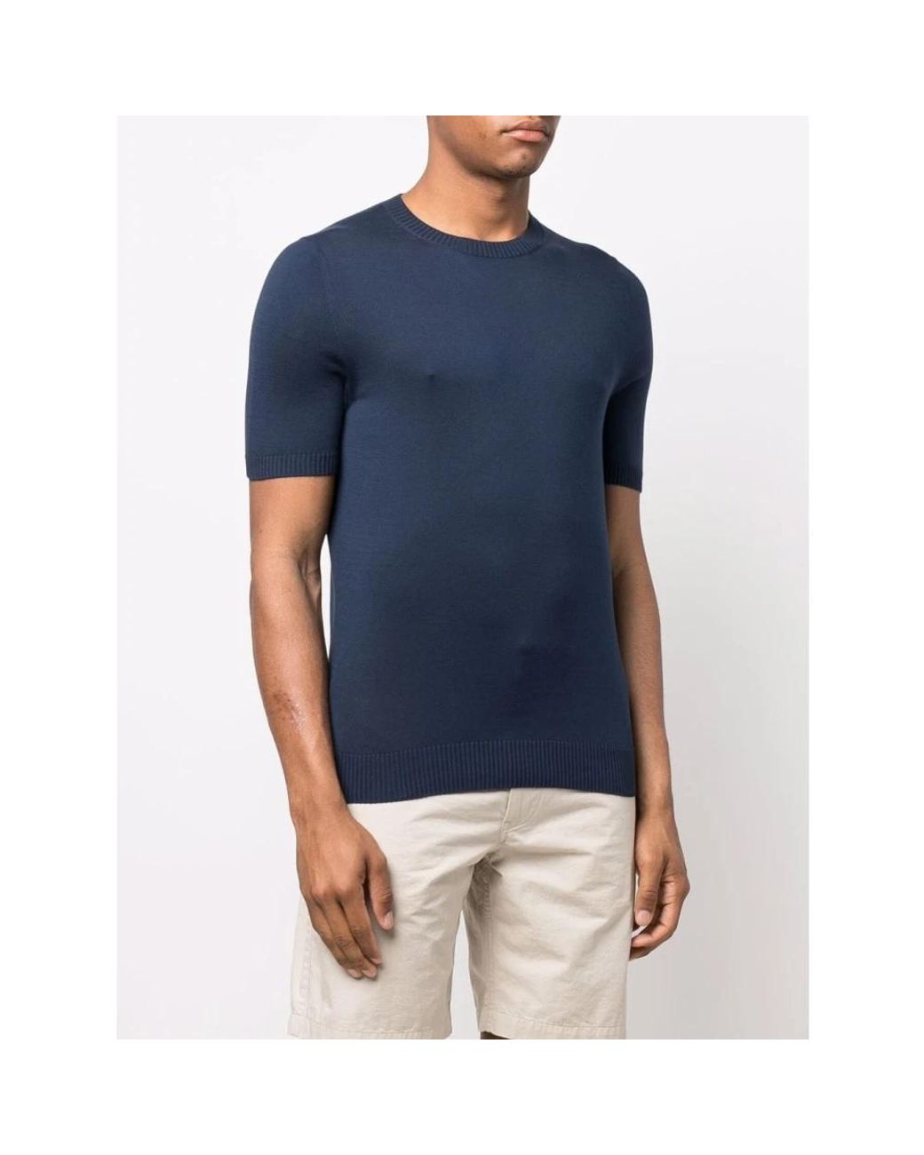 Malo Blue Round-Neck Knitwear for men