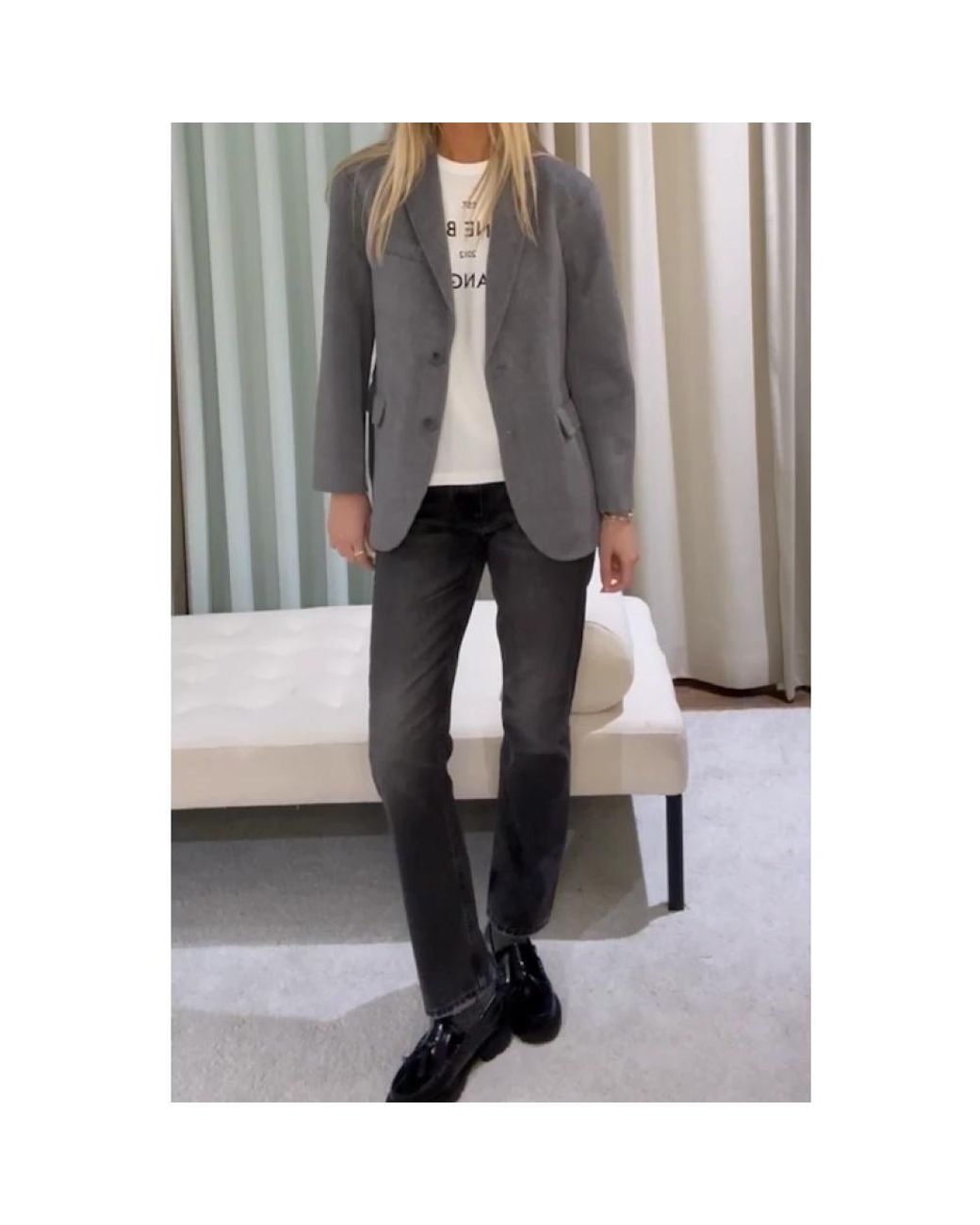 Anine Bing Gray Slim-Fit Jeans