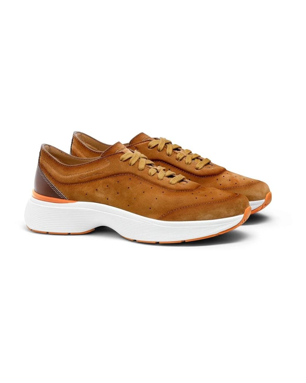 Santoni Hellbraune Easy Bounce Sneakers Für Herren Aus Wildleder Und Leder in Brown für Herren