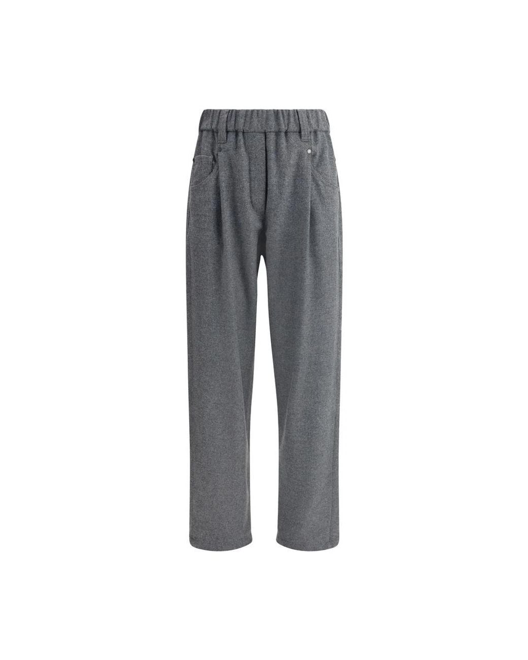 Brunello Cucinelli Gray Wide Trousers for men