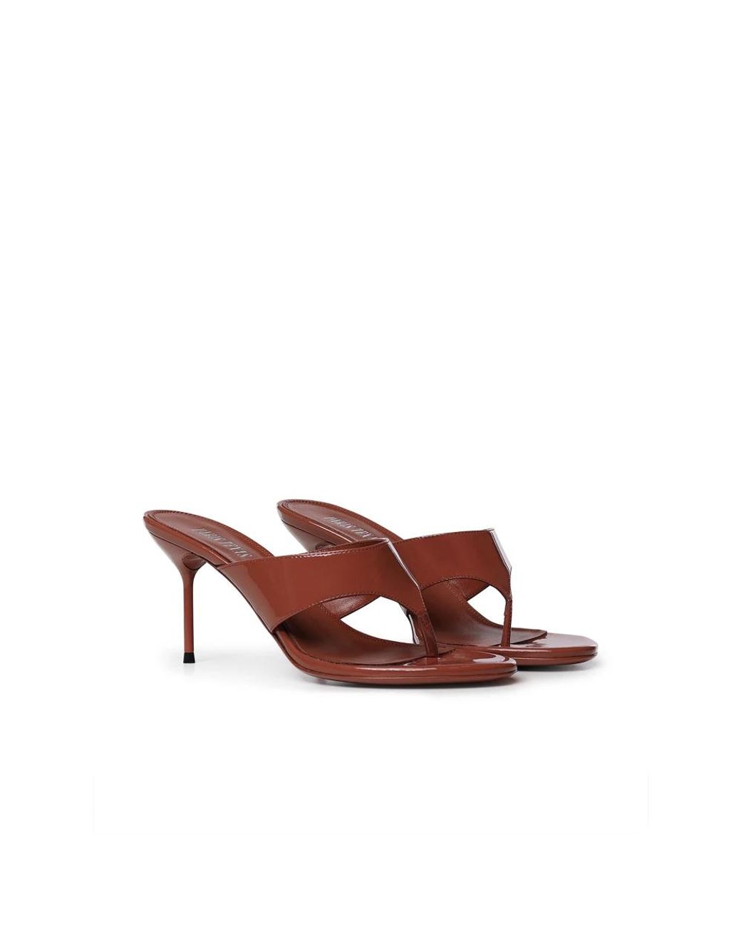 Paris Texas Brown Heeled Mules