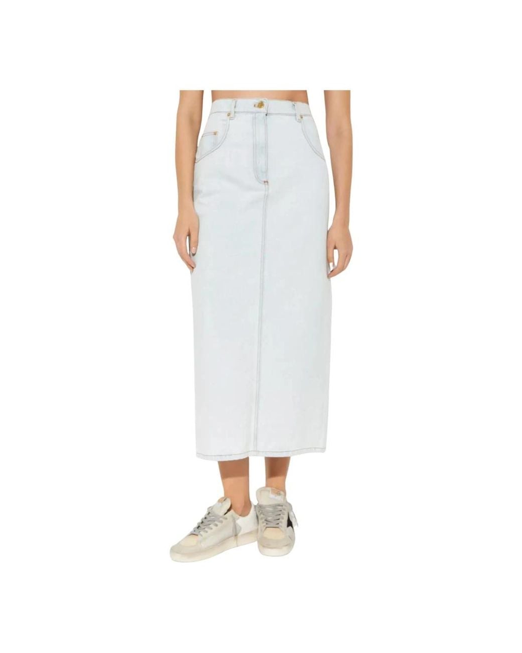 Nina Ricci White Denim Skirts