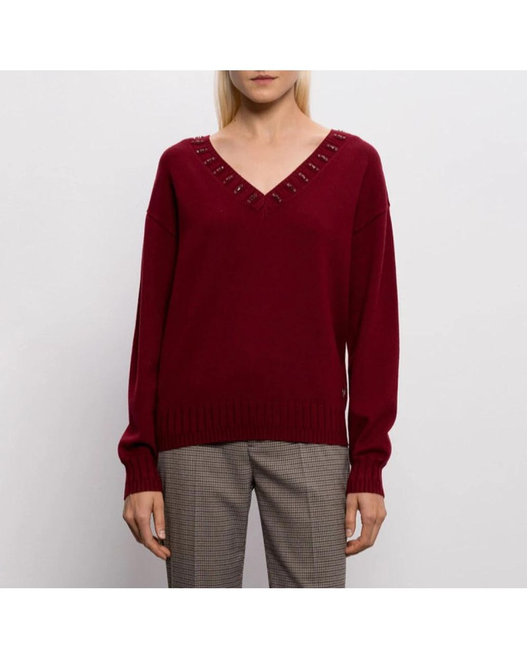 Twinset Red V-Neck Knitwear