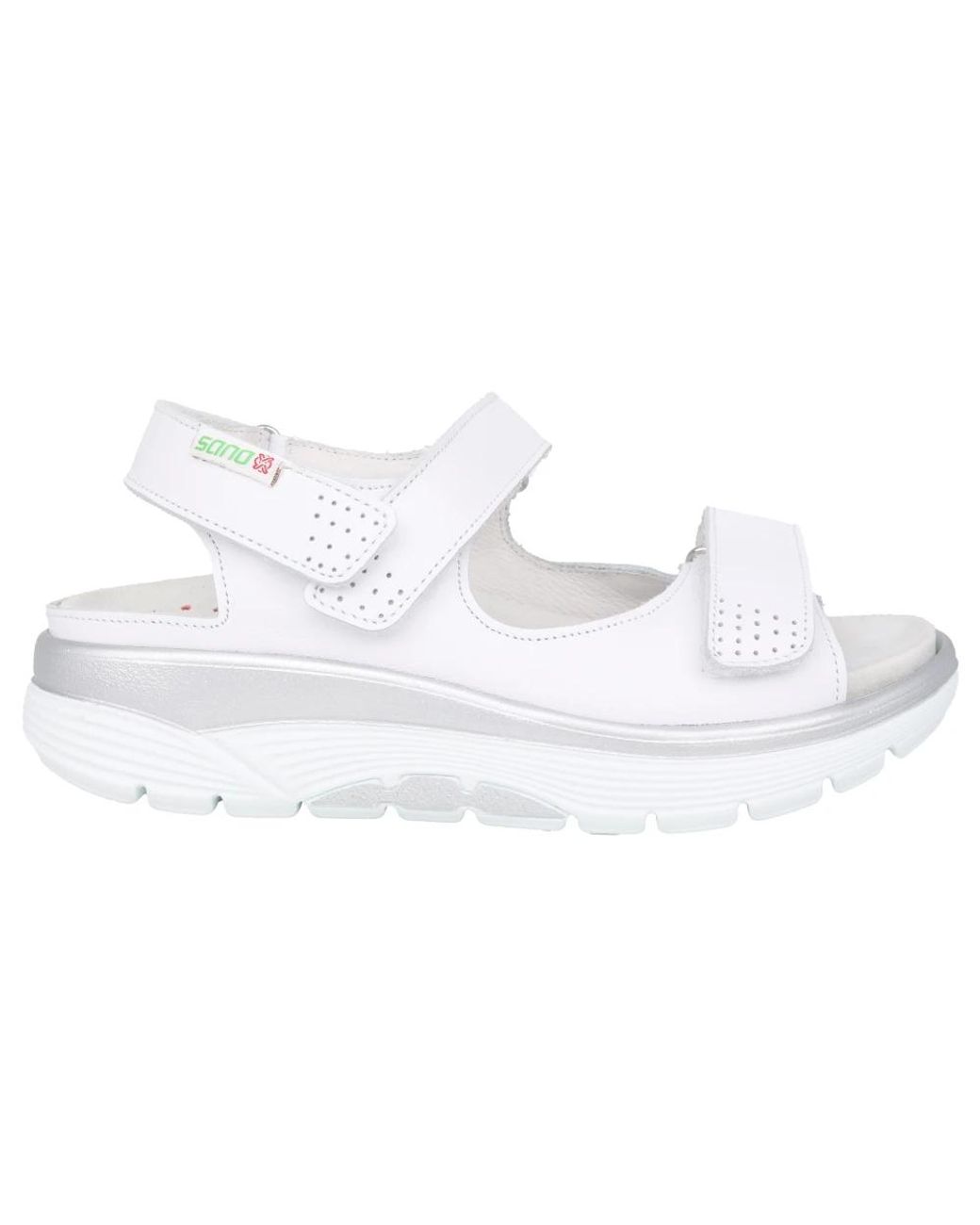 Mephisto Schoenen ,Wit ,Leer Sandaal Met Brede Pasvorm in het White
